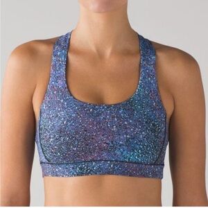 Lululemon blue speckle sports bra sz6